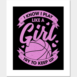 Funny Basketball Girl Gift Posters and Art